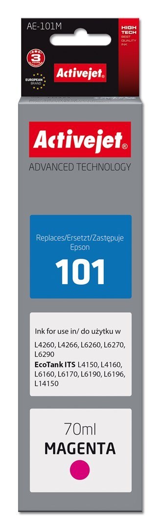 Activejet AE-101M Tusz (zamiennik Epson 101; Supreme; 70 ml; czerwony) Activejet AE-101M Tusz (zamiennik Epson 101; Supreme; 70 ml; czerwony)