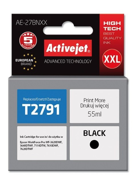 Activejet AE-27BNXX Tusz (zamiennik Epson 27XXL T2791; Supreme; 55 ml; czarny) Activejet AE-27BNXX Tusz (zamiennik Epson 27XXL T2791; Supreme; 55 ml; czarny)