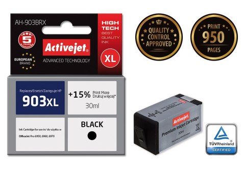 Activejet AH-903BRX Tusz (zamiennik HP 903XL T6M15AE; Premium; 30 ml; czarny) Activejet AH-903BRX Tusz (zamiennik HP 903XL T6M15AE; Premium; 30 ml; czarny)
