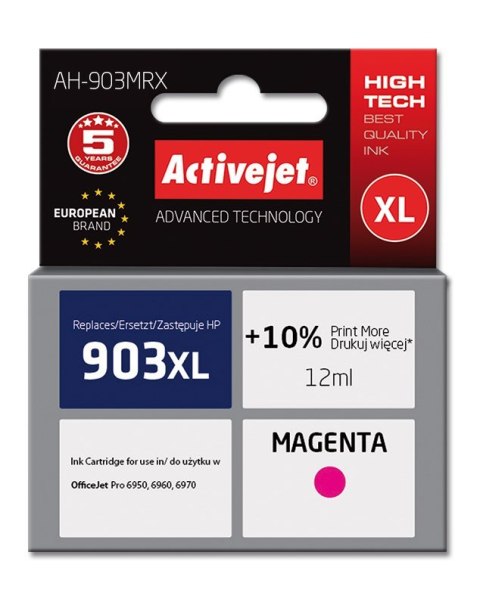 Activejet AH-903MRX Tusz (zamiennik HP 903XL T6M07AE; Premium; 12 ml; czerwony) Activejet AH-903MRX Tusz (zamiennik HP 903XL T6M07AE; Premium; 12 ml; czerwony)