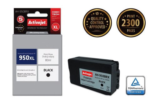 Activejet AH-950BRX Tusz (zamiennik HP 950XL CN045AE; Premium; 80 ml; czarny) Activejet AH-950BRX Tusz (zamiennik HP 950XL CN045AE; Premium; 80 ml; czarny)
