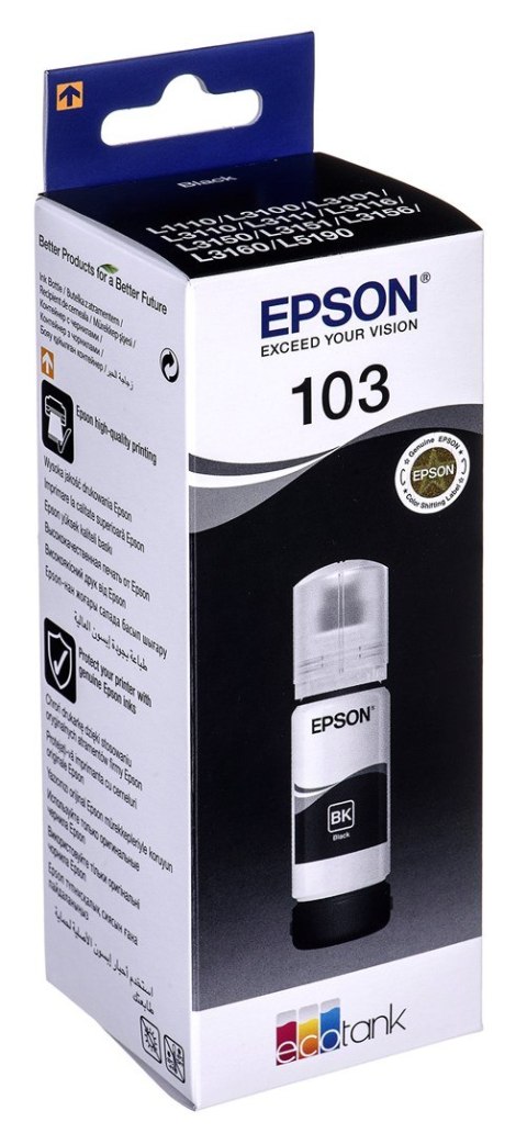 Tusz Epson C13T00S14A (oryginał 103; 65 ml; czarny) Tusz Epson C13T00S14A (oryginał 103; 65 ml; czarny)