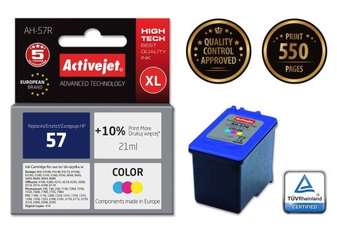 Activejet AH-57R Tusz (zamiennik HP 57 C6657AE; Premium; 21 ml; kolor) Activejet AH-57R Tusz (zamiennik HP 57 C6657AE; Premium; 21 ml; kolor)