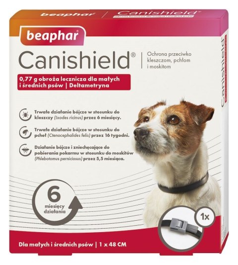 BEAPHAR Canishield S/M - obroża lecznicza z deltametryną dla psów - 48cm BEAPHAR Canishield S/M - obroża lecznicza z deltametryną dla psów - 48cm