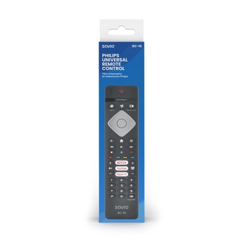 SAVIO PILOT UNIWERSALNY/ZAMIENNIK DO TV PHILIPS, SMART TV, RC-16 SAVIO PILOT UNIWERSALNY/ZAMIENNIK DO TV PHILIPS, SMART TV, RC-16
