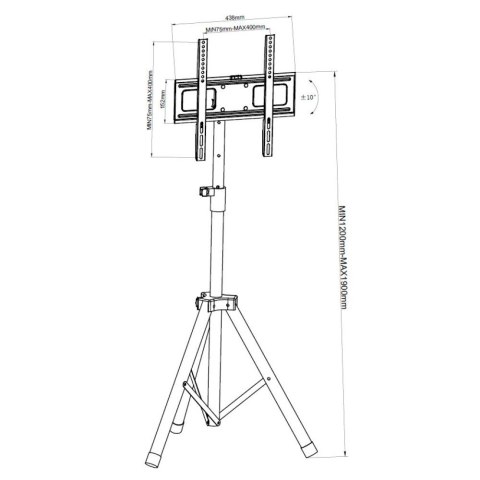 TECHLY STOJAK PODŁOGOWY TRIPOD PRZENOŚNY TV LED/LC TECHLY STOJAK PODŁOGOWY TRIPOD PRZENOŚNY TV LED/LC