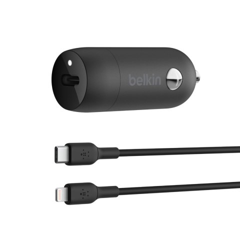 BELKIN ŁADOWARKA SAMOCHODOWA 30W USB-C, PD, PPS, CZARNA + KABEL LIGHTNING BELKIN ŁADOWARKA SAMOCHODOWA 30W USB-C, PD, PPS, CZARNA + KABEL LIGHTNING