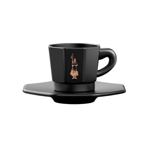 Bialetti zestaw 4 czarnych filiżanek ze spodkami Bialetti zestaw 4 czarnych filiżanek ze spodkami