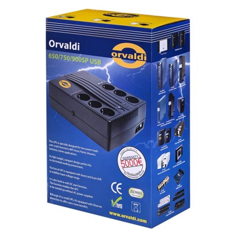 Zasilacz awaryjny UPS ORVALDI 900SP USB line-Interactive Zasilacz awaryjny UPS ORVALDI 900SP USB line-Interactive