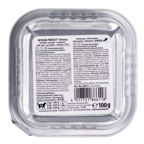 ANIMONDA Integra Protect Urinary Struvit cielęcina - mokra karma dla kota - 100 g ANIMONDA Integra Protect Urinary Struvit cielęcina - mokra karma dla kota - 100 g