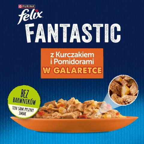 Purina Felix Fantastic Kurczak z Pomidorem - mokra karma dla kota - saszetka 85 g Purina Felix Fantastic Kurczak z Pomidorem - mokra karma dla kota - saszetka 85 g