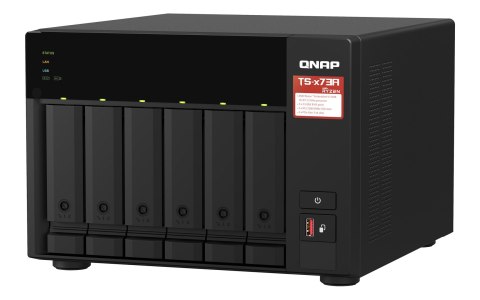 Qnap TS-673A-SW5T, Tower, 6 x 2.5"/3.5" SATA, AMD Ryzen V1500B 4C/8T, 8GB DDR4 (Max. 64GB), 2 x 2.5GbE, optional 10GbE, Single P Qnap TS-673A-SW5T, Tower, 6 x 2.5"/3.5" SATA, AMD Ryzen V1500B 4C/8T, 8GB DDR4 (Max. 64GB), 2 x 2.5GbE, optional 10GbE, Single P
