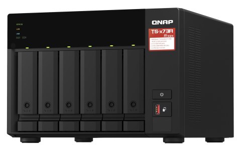 Qnap TS-673A-SW5T, Tower, 6 x 2.5"/3.5" SATA, AMD Ryzen V1500B 4C/8T, 8GB DDR4 (Max. 64GB), 2 x 2.5GbE, optional 10GbE, Single P Qnap TS-673A-SW5T, Tower, 6 x 2.5"/3.5" SATA, AMD Ryzen V1500B 4C/8T, 8GB DDR4 (Max. 64GB), 2 x 2.5GbE, optional 10GbE, Single P