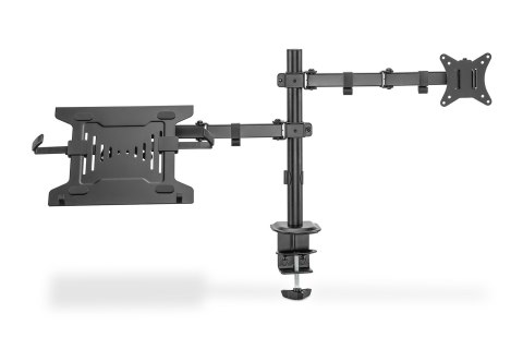 Uchwyt biurkowy podwójne ramię na 1xLCD 32" 4kg, 1xNotebook 15,4" 9kg Uchwyt biurkowy podwójne ramię na 1xLCD 32" 4kg, 1xNotebook 15,4" 9kg