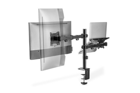 Uchwyt biurkowy podwójne ramię na 1xLCD 32" 4kg, 1xNotebook 15,4" 9kg Uchwyt biurkowy podwójne ramię na 1xLCD 32" 4kg, 1xNotebook 15,4" 9kg