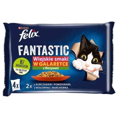 FELIX Fantastic Mięso z warzywami - mokra karma dla kota - 4x85g FELIX Fantastic Mięso z warzywami - mokra karma dla kota - 4x85g