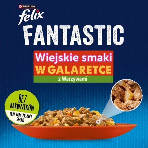 FELIX Fantastic Mięso z warzywami - mokra karma dla kota - 4x85g FELIX Fantastic Mięso z warzywami - mokra karma dla kota - 4x85g