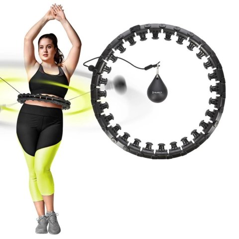 Hula hop plus size HMS HHW12 z wypustkami i obciążnikiem czarny Hula hop plus size HMS HHW12 z wypustkami i obciążnikiem czarny