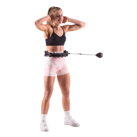 Hula hop plus size HMS HHW12 z wypustkami i obciążnikiem czarny Hula hop plus size HMS HHW12 z wypustkami i obciążnikiem czarny