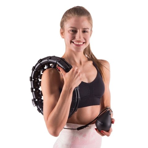 Hula hop plus size HMS HHW12 z wypustkami i obciążnikiem czarny Hula hop plus size HMS HHW12 z wypustkami i obciążnikiem czarny