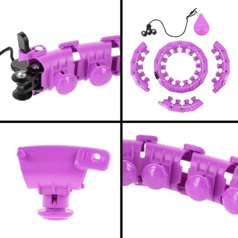 Hula hop plus size HMS HHW12 z wypustkami i obciążnikiem fioletowy Hula hop plus size HMS HHW12 z wypustkami i obciążnikiem fioletowy