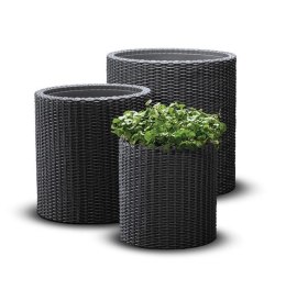 Doniczka KETER Cylinder Planters 220455 (430mm x 430mm x 430 mm; kolor brązowy)