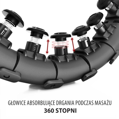 Hula hop HMS HHW01 z wypustkami i obciążnikiem czarny Hula hop HMS HHW01 z wypustkami i obciążnikiem czarny
