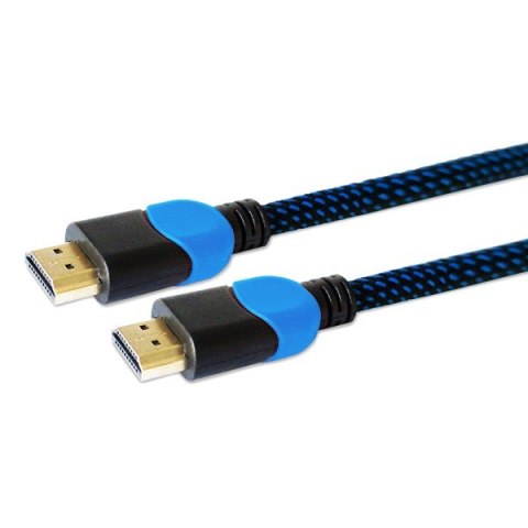 Kabel SAVIO GCL-02 (HDMI M - HDMI M; 1,8m; kolor czarno-niebieski) Kabel SAVIO GCL-02 (HDMI M - HDMI M; 1,8m; kolor czarno-niebieski)