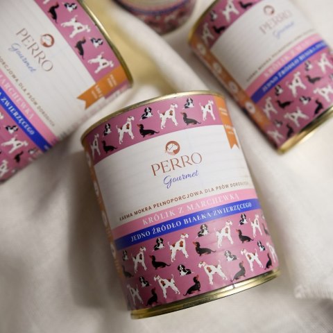 PERRO Gourmet Królik z marchewką -mokra karma dla psów dorosłych -200g PERRO Gourmet Królik z marchewką -mokra karma dla psów dorosłych -200g