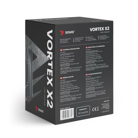 SAVIO CHŁODZENIE CPU VORTEX X2 SAVIO CHŁODZENIE CPU VORTEX X2