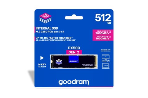 SSD GOODRAM PX500 G.2 512GB (WYPRZEDAŻ) SSD GOODRAM PX500 G.2 512GB (WYPRZEDAŻ)