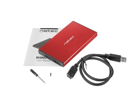 Obudowa NATEC Rhino Go NKZ-1279 (2.5"; USB 3.0; Aluminium; kolor czerwony) Obudowa NATEC Rhino Go NKZ-1279 (2.5"; USB 3.0; Aluminium; kolor czerwony)