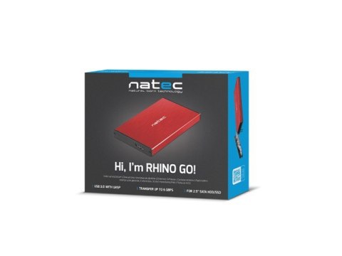 Obudowa NATEC Rhino Go NKZ-1279 (2.5"; USB 3.0; Aluminium; kolor czerwony) Obudowa NATEC Rhino Go NKZ-1279 (2.5"; USB 3.0; Aluminium; kolor czerwony)