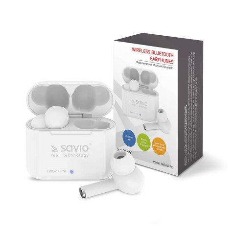 SAVIO BEZPRZEWODOWE SŁUCHAWKI BLUETOOTH 5.0 Z POWER BANKIEM TWS-07 PRO SAVIO BEZPRZEWODOWE SŁUCHAWKI BLUETOOTH 5.0 Z POWER BANKIEM TWS-07 PRO