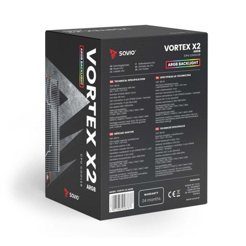 SAVIO CHŁODZENIE CPU VORTEX X2 ARGB SAVIO CHŁODZENIE CPU VORTEX X2 ARGB