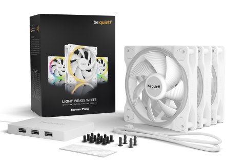 Wentylator be quiet! LIGHT WINGS White 120mm PWM Triple-Pack Wentylator be quiet! LIGHT WINGS White 120mm PWM Triple-Pack