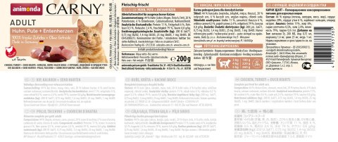 ANIMONDA Carny Adult kurczak, indyk, kacze serca - mokra karma dla kota - 200g ANIMONDA Carny Adult kurczak, indyk, kacze serca - mokra karma dla kota - 200g