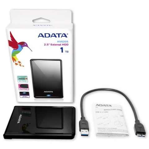 Dysk zewnętrzny HDD ADATA HV620S (1TB; 2.5"; USB 3.2; czarny) Dysk zewnętrzny HDD ADATA HV620S (1TB; 2.5"; USB 3.2; czarny)
