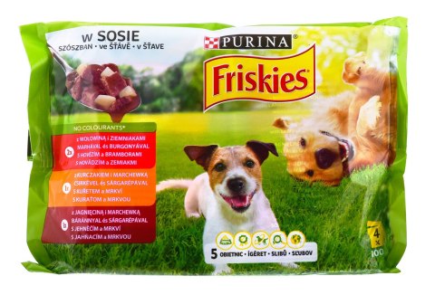 PURINA Friskies Adult - Mix w sosie - mokra karma dla psa - 4 x100 g PURINA Friskies Adult - Mix w sosie - mokra karma dla psa - 4 x100 g