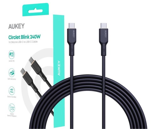 AUKEY CB-SCC241 KABEL USB-C 5A 240W 20V 1M SILICONE AUKEY CB-SCC241 KABEL USB-C 5A 240W 20V 1M SILICONE