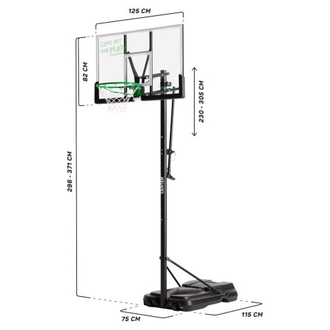 Salta Center kosz stojący do koszykówki 125 cm x 371 cm Salta Center kosz stojący do koszykówki 125 cm x 371 cm