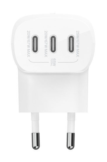 BELKIN ŁADOWARKA KĄTOWA 3X USB-C, PD PPS 67W BELKIN ŁADOWARKA KĄTOWA 3X USB-C, PD PPS 67W
