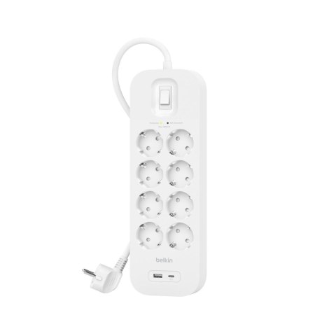 BELKIN LISTWA 8XPORT 2M + 1XUSB-A 1XUSB-C 900J BELKIN LISTWA 8XPORT 2M + 1XUSB-A 1XUSB-C 900J