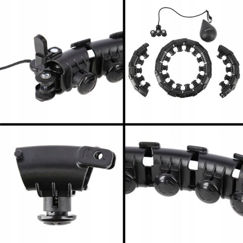 Hula Hop HMS HHW01 z obciążnikiem i wypustkami czarny + pas BR163 czerwony w zestawie Hula Hop HMS HHW01 z obciążnikiem i wypustkami czarny + pas BR163 czerwony w zestawie