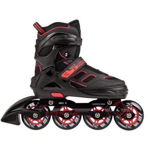 Łyżworolki NILS Extreme NA14174 A czarno-czerwone rozm. S (31-34)