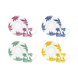 Bialetti Primavera Zestaw 4 filiżanek ze spodkiem (4 sztuki)