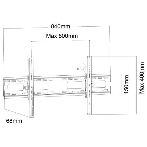 MACLEAN UCHWYT DO TV, MAX VESA 800X400, 43-100", 120KG, REG. ODCHYLENIA +15°~-15° MC-422 MACLEAN UCHWYT DO TV, MAX VESA 800X400, 43-100", 120KG, REG. ODCHYLENIA +15°~-15° MC-422
