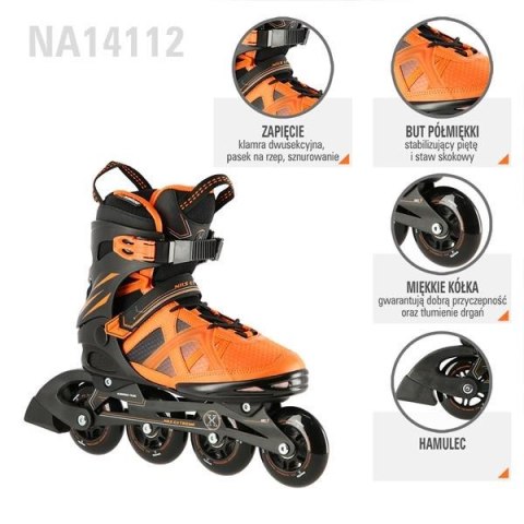 Łyżworolki NILS Extreme NA14112 czarno-pomarańczowe rozm. 41 Łyżworolki NILS Extreme NA14112 czarno-pomarańczowe rozm. 41