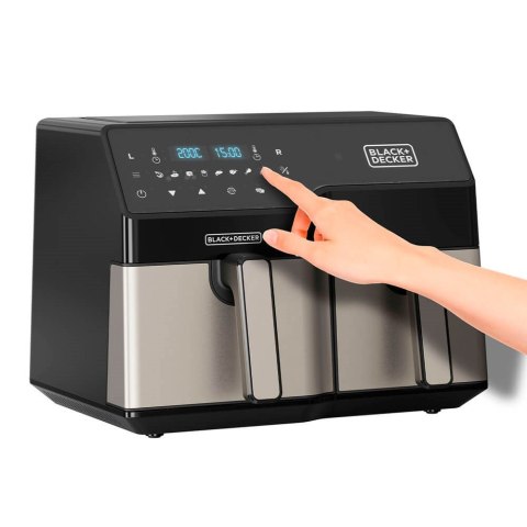Frytkownica beztłuszczowa Black+Decker Dual Basket BXAF9000E Frytkownica beztłuszczowa Black+Decker Dual Basket BXAF9000E