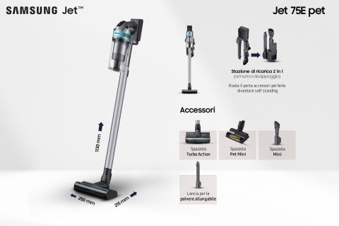 Odkurzacz pionowy Samsung Jet75E Pet VS20B75AGR1/GE Odkurzacz pionowy Samsung Jet75E Pet VS20B75AGR1/GE